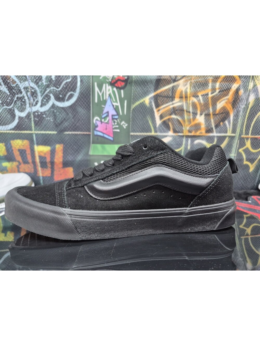 Vans Knu-Skool Triple Black Men’s Size 12M Fat Tounge Fat Laces New